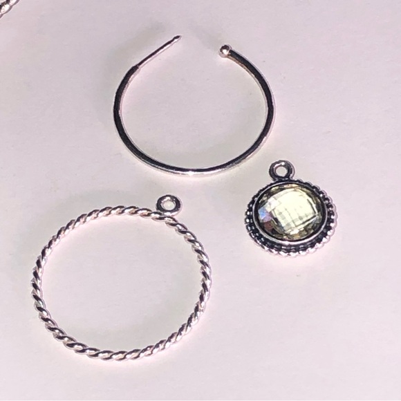 Retired Pandora Autumn Skies Compose Earring Set 925 Ale - Picture 5 of 13
